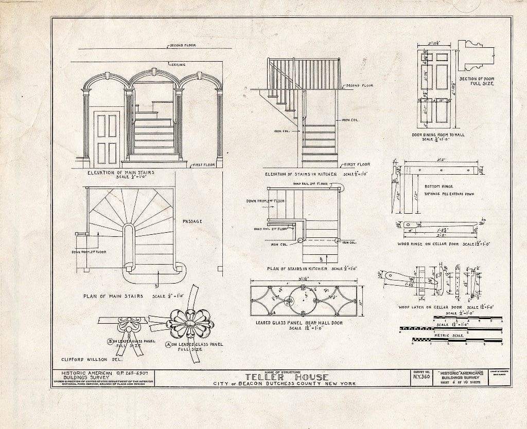 Blueprint HABS NY,14-BEAC,1- (Sheet 6 of 10) - Teller House, De Windt Street, Beacon, Dutchess County, NY