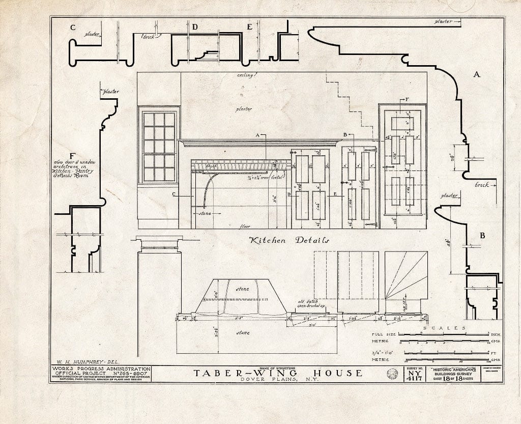 Blueprint HABS NY,14-DOVP,1- (Sheet 18 of 18) - Taber-Wing House, State Route 22, Dover Plains, Dutchess County, NY