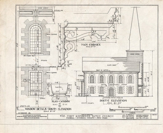 Blueprint HABS NY,14-Fish,2- (Sheet 4 of 11) - First Dutch Reformed Church, Main Street, Fishkill, Dutchess County, NY