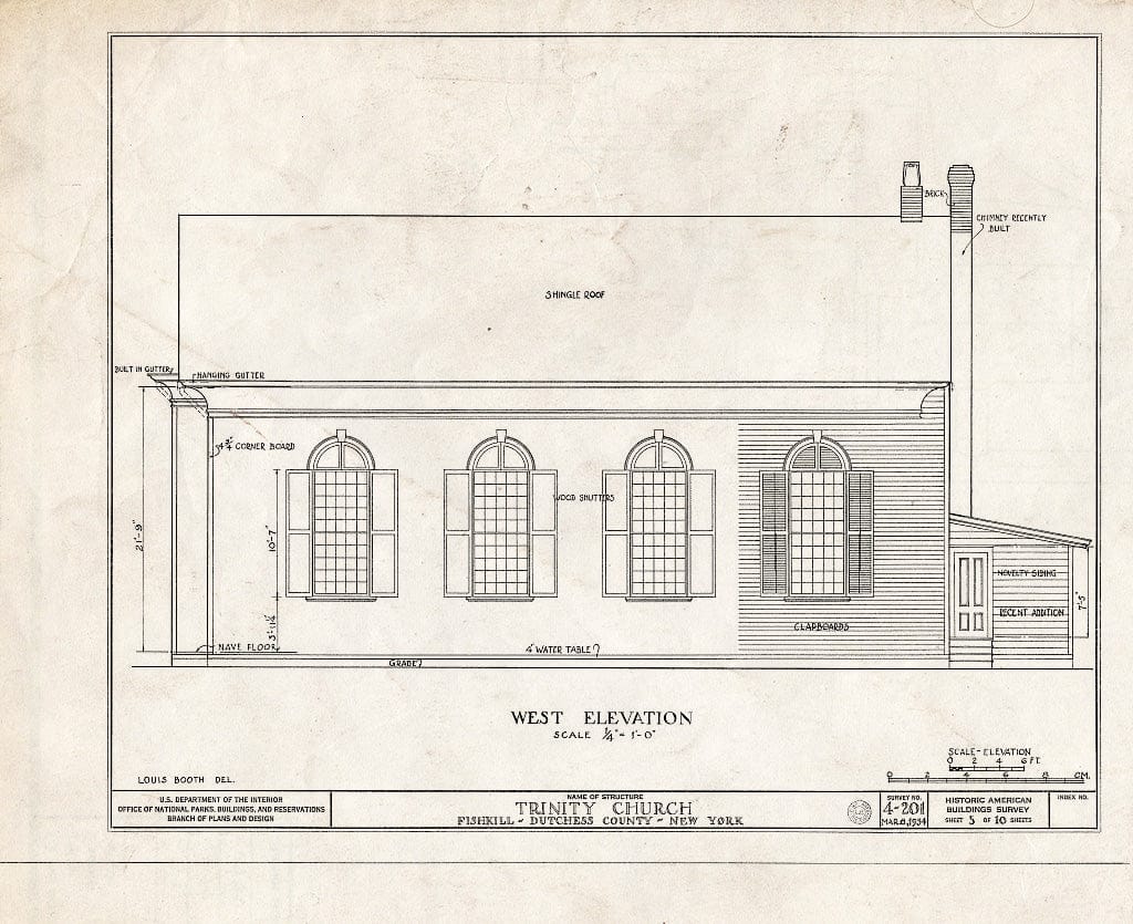 Blueprint HABS NY,14-Fish,1- (Sheet 5 of 10) - Trinity Church, East Main Street, Fishkill, Dutchess County, NY