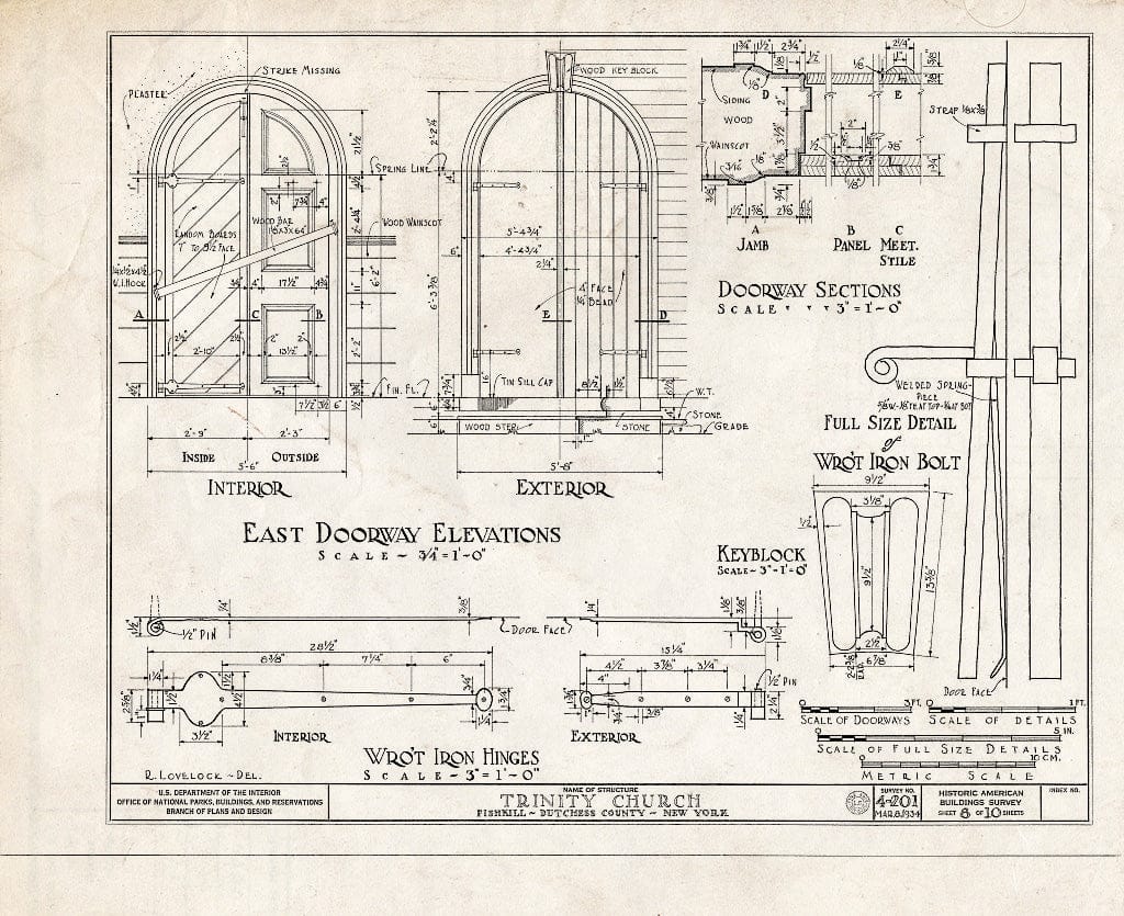 Blueprint HABS NY,14-Fish,1- (Sheet 8 of 10) - Trinity Church, East Main Street, Fishkill, Dutchess County, NY