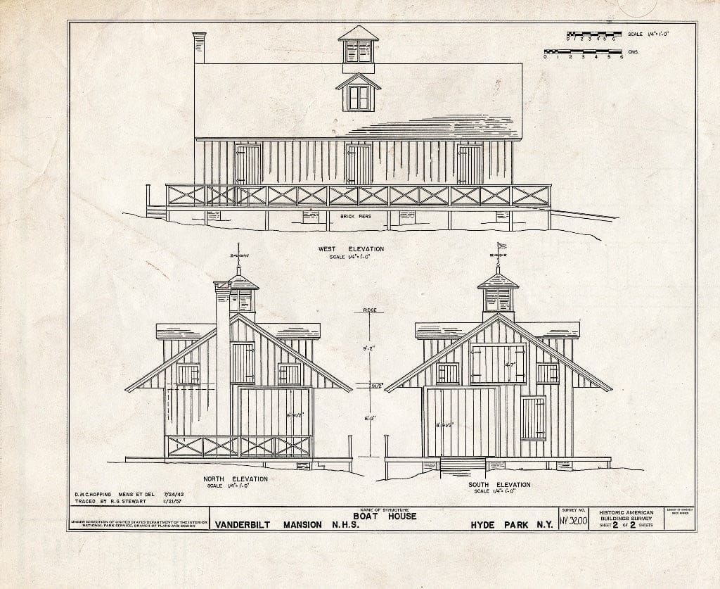 Blueprint HABS NY,14-HYP,1- (Sheet 2 of 2) - Vanderbilt Boathouse, Hyde Park, Dutchess County, NY