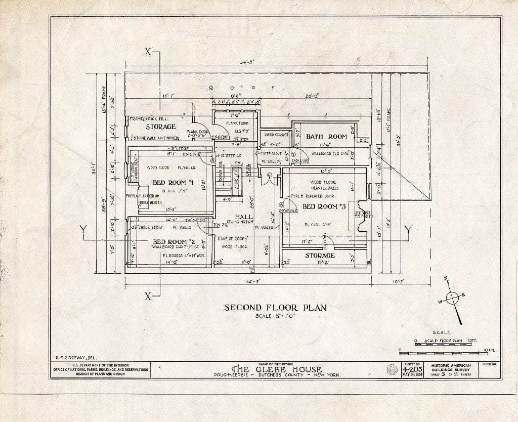 Blueprint HABS NY,14-POKEP,1- (Sheet 3 of 11) - Glebe House, 635 Main Street, Poughkeepsie, Dutchess County, NY