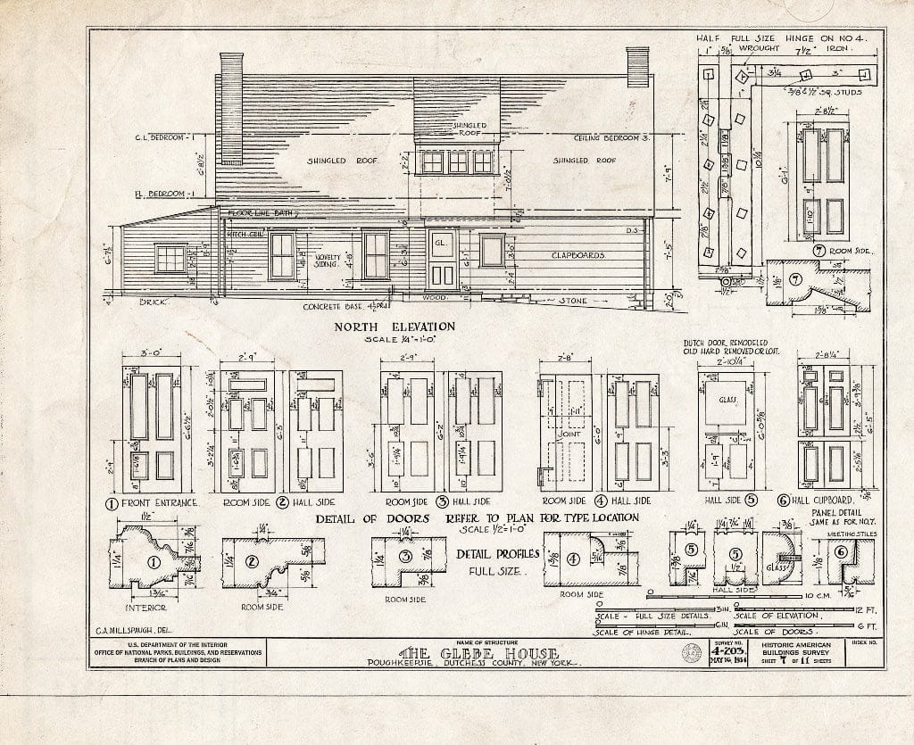 Blueprint HABS NY,14-POKEP,1- (Sheet 7 of 11) - Glebe House, 635 Main Street, Poughkeepsie, Dutchess County, NY
