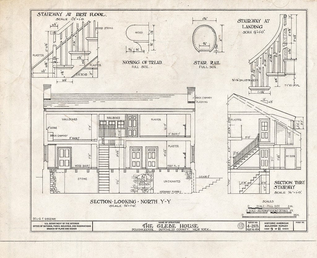 Blueprint HABS NY,14-POKEP,1- (Sheet 9 of 11) - Glebe House, 635 Main Street, Poughkeepsie, Dutchess County, NY