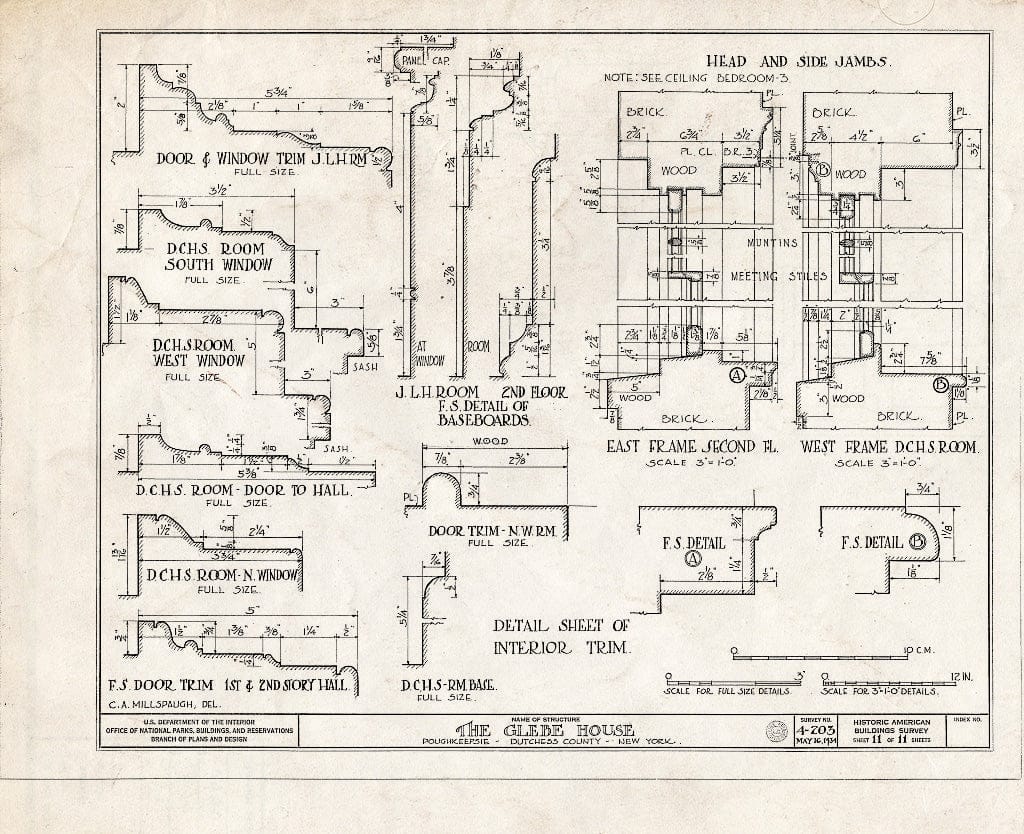 Blueprint HABS NY,14-POKEP,1- (Sheet 11 of 11) - Glebe House, 635 Main Street, Poughkeepsie, Dutchess County, NY