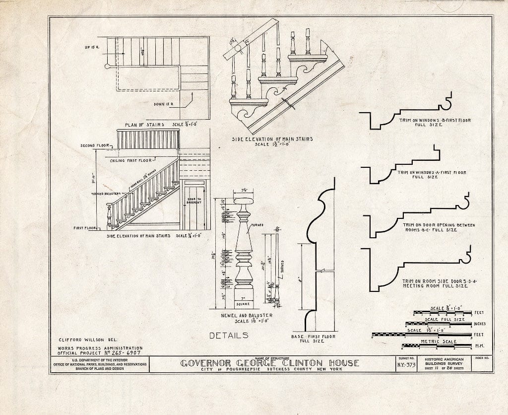 Blueprint HABS NY,14-POKEP,2- (Sheet 11 of 20) - Van Kleeck-Hay House, 549 Main Street, Poughkeepsie, Dutchess County, NY