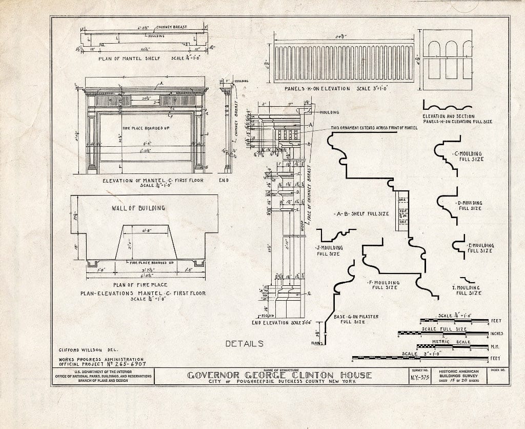 Blueprint HABS NY,14-POKEP,2- (Sheet 15 of 20) - Van Kleeck-Hay House, 549 Main Street, Poughkeepsie, Dutchess County, NY