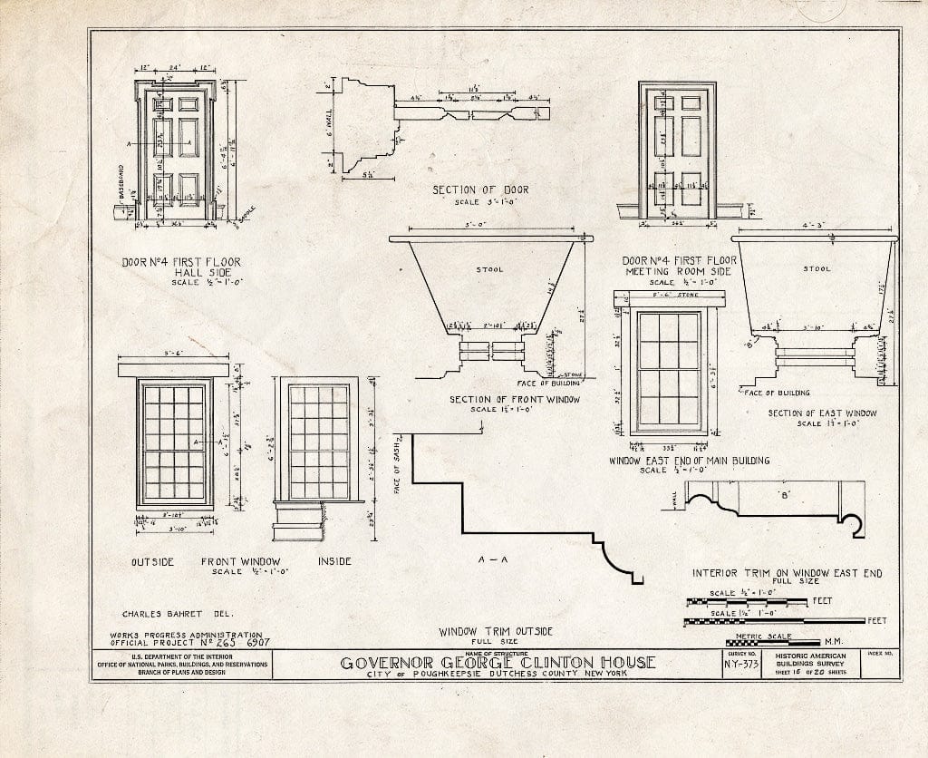 Blueprint HABS NY,14-POKEP,2- (Sheet 16 of 20) - Van Kleeck-Hay House, 549 Main Street, Poughkeepsie, Dutchess County, NY