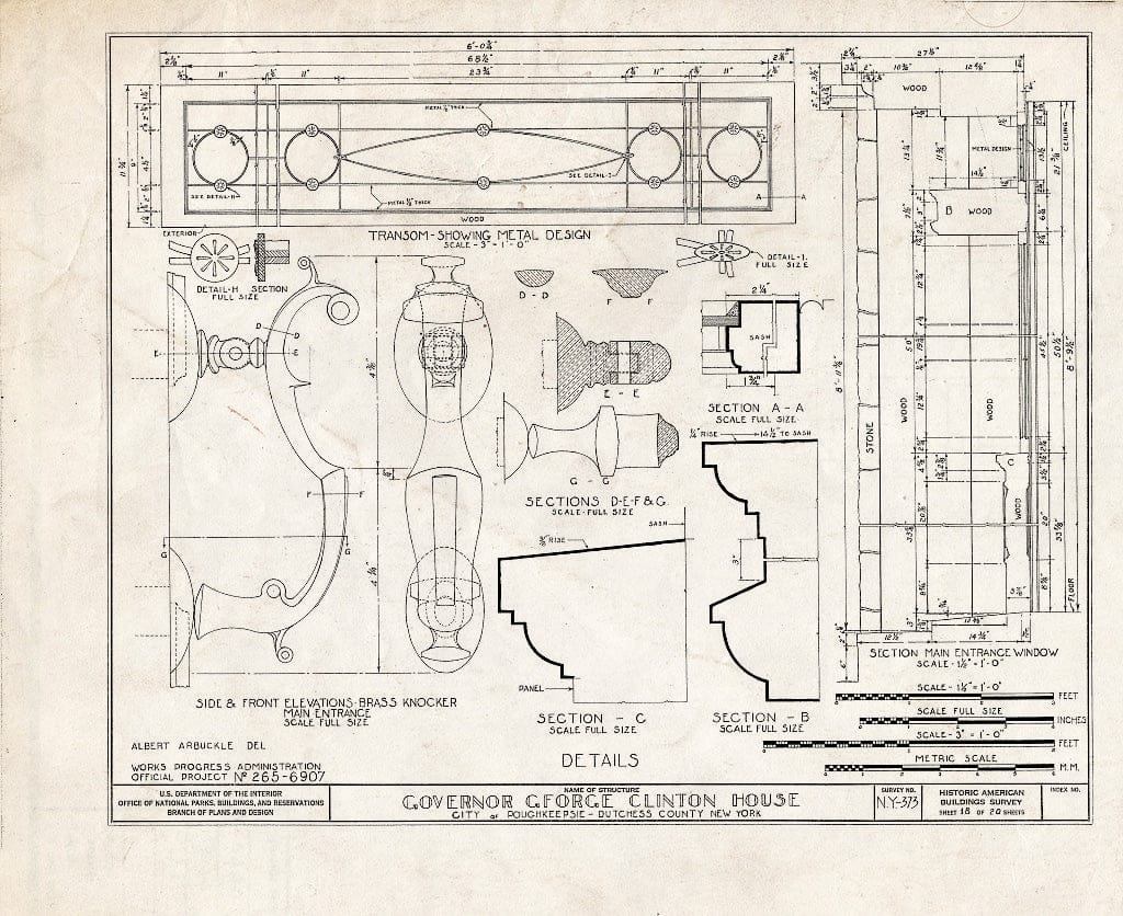 Blueprint HABS NY,14-POKEP,2- (Sheet 18 of 20) - Van Kleeck-Hay House, 549 Main Street, Poughkeepsie, Dutchess County, NY