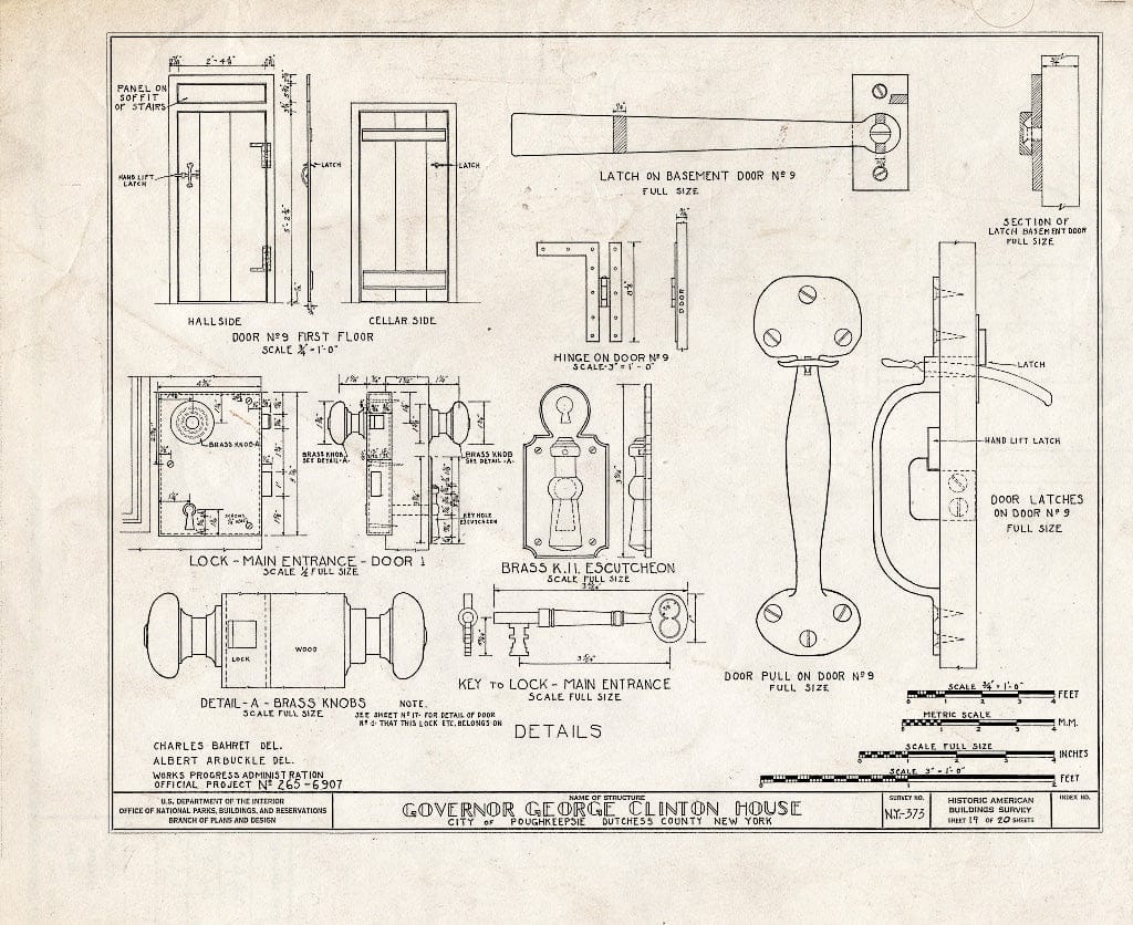 Blueprint HABS NY,14-POKEP,2- (Sheet 19 of 20) - Van Kleeck-Hay House, 549 Main Street, Poughkeepsie, Dutchess County, NY
