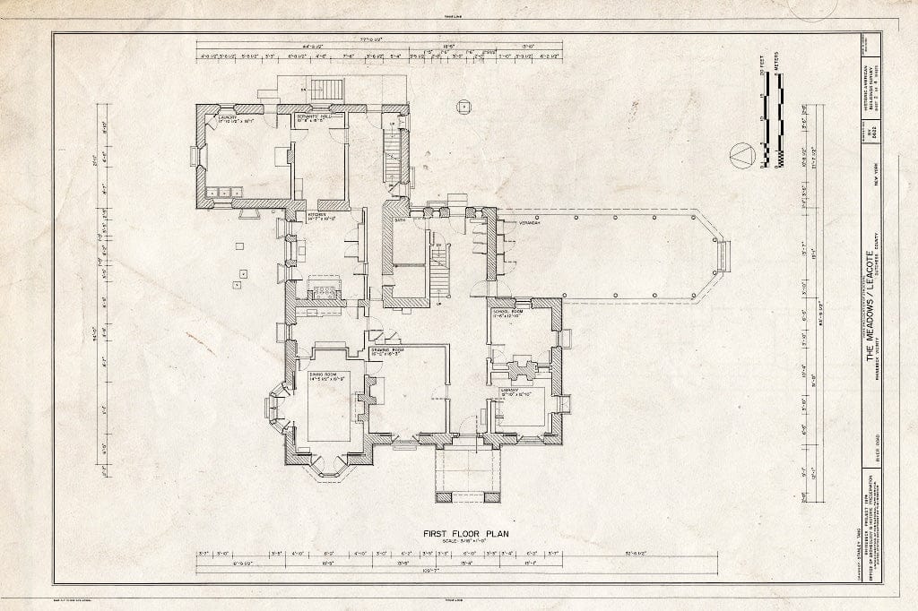 Blueprint HABS NY,14-RHINB.V,5- (Sheet 2 of 4) - The Meadows, River Road, Rhinebeck, Dutchess County, NY