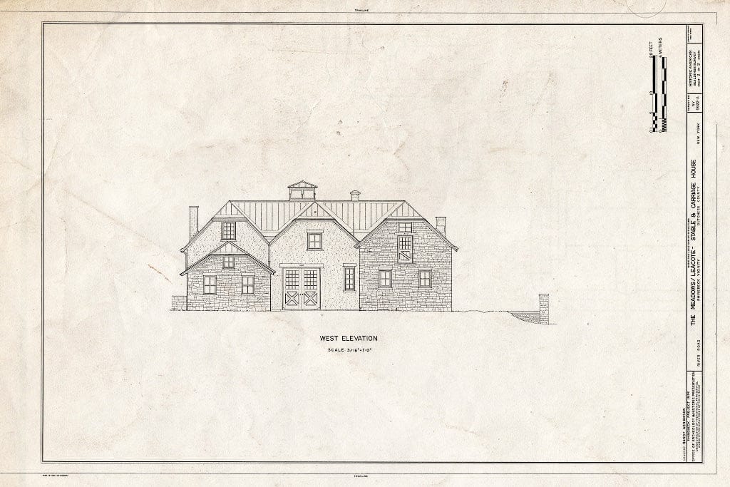 Blueprint HABS NY,14-RHINB.V,5A- (Sheet 2 of 2) - The Meadows, Stables & Carriage House, River Road, Rhinebeck, Dutchess County, NY