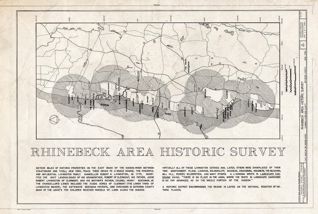 Blueprint HABS NY,14-RHINB.V,1- (Sheet 1 of 1) - Rhinebeck Area Historic Survey, Hudson River, Rhinebeck, Dutchess County, NY