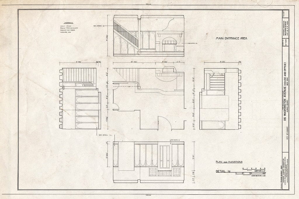 Blueprint HABS NY,1-ALB,23- (Sheet 8 of 16) - 116 Washington Avenue (House & Office), Albany, Albany County, NY