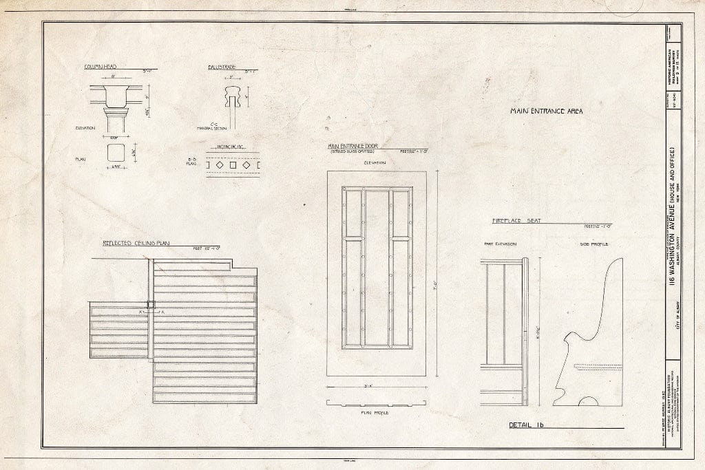 Blueprint HABS NY,1-ALB,23- (Sheet 9 of 16) - 116 Washington Avenue (House & Office), Albany, Albany County, NY