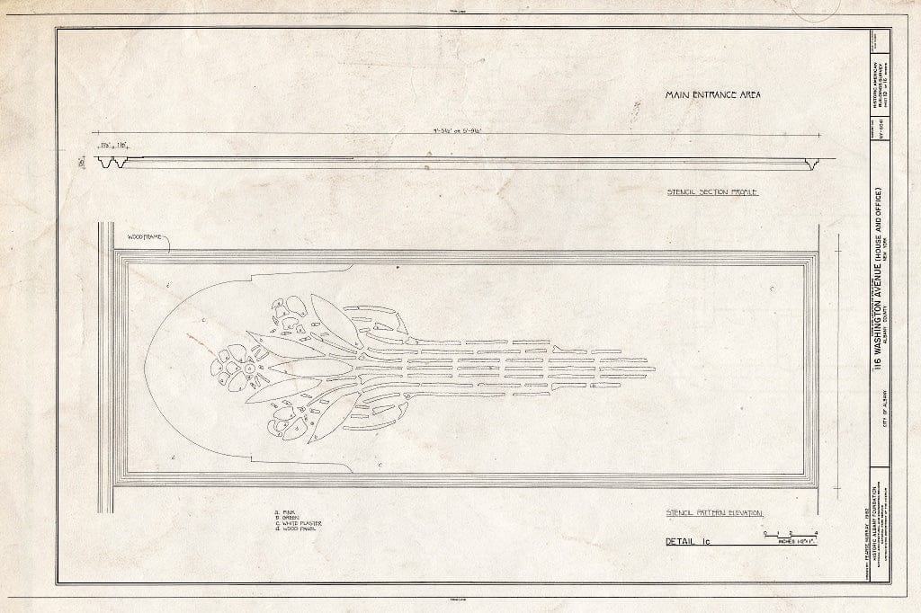 Blueprint HABS NY,1-ALB,23- (Sheet 10 of 16) - 116 Washington Avenue (House & Office), Albany, Albany County, NY