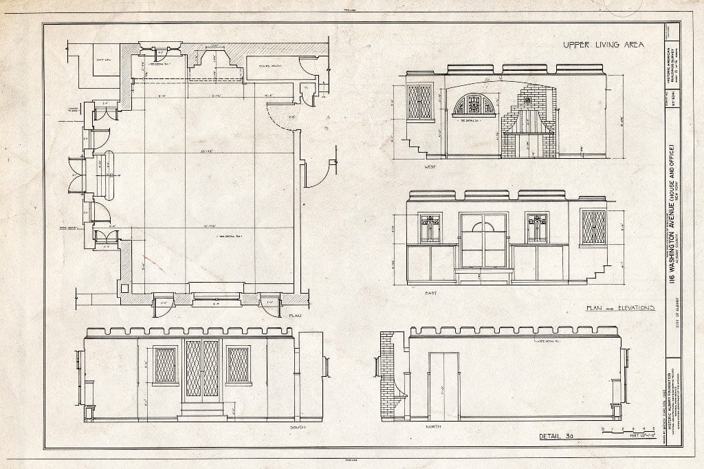 Blueprint HABS NY,1-ALB,23- (Sheet 13 of 16) - 116 Washington Avenue (House & Office), Albany, Albany County, NY