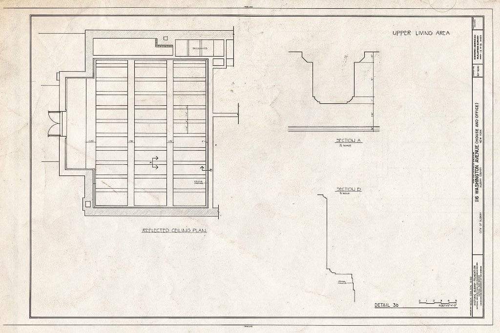 Blueprint HABS NY,1-ALB,23- (Sheet 14 of 16) - 116 Washington Avenue (House & Office), Albany, Albany County, NY