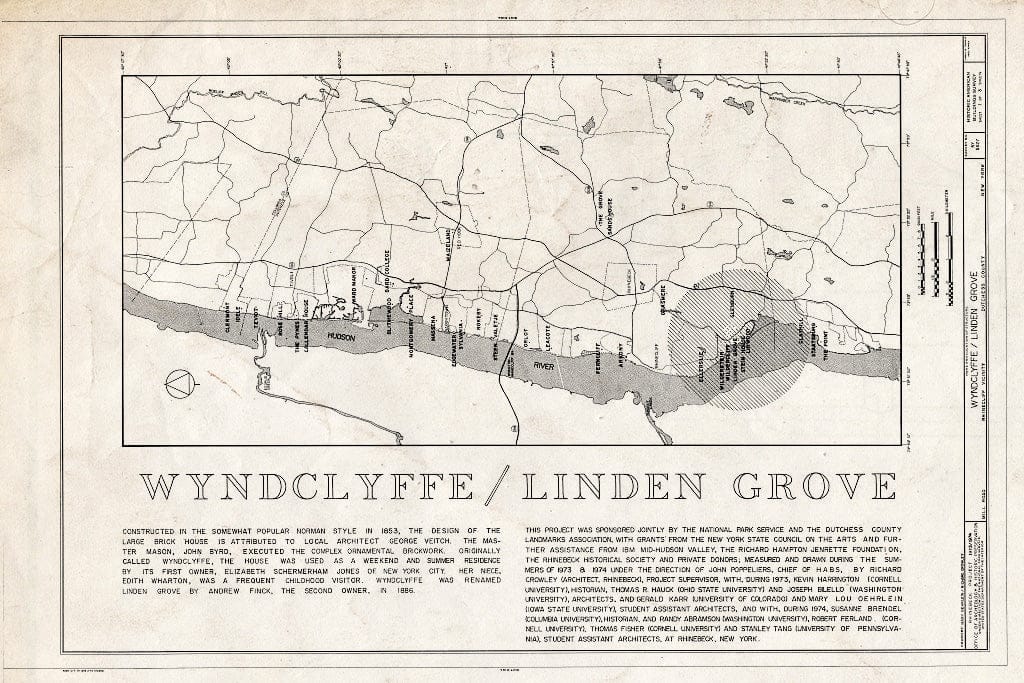 Blueprint HABS NY,14-RHINB.V,2- (Sheet 1 of 3) - Wyndclyffe, Mill Road, Rhinebeck, Dutchess County, NY