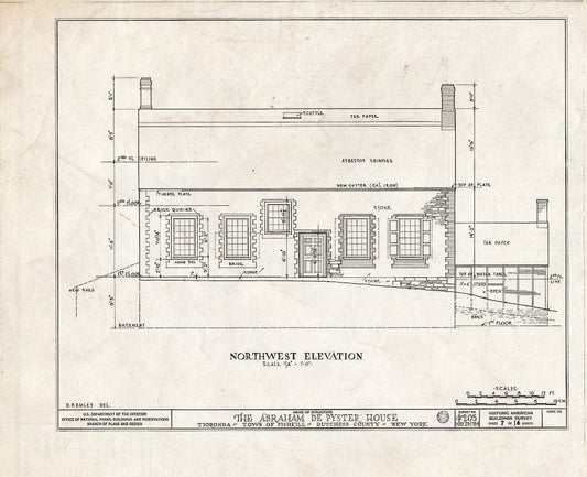 Blueprint HABS NY,14-TIOR,1- (Sheet 7 of 16) - Abraham De Peyster House, Town of Fishkill, Fishkill, Dutchess County, NY