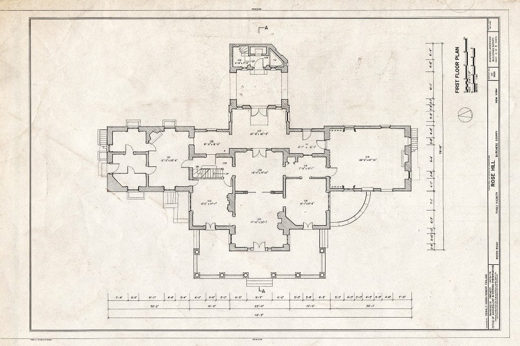 Blueprint HABS NY,14-TIV.V,1- (Sheet 2 of 5) - Rose Hill, Woods Road, Tivoli, Dutchess County, NY