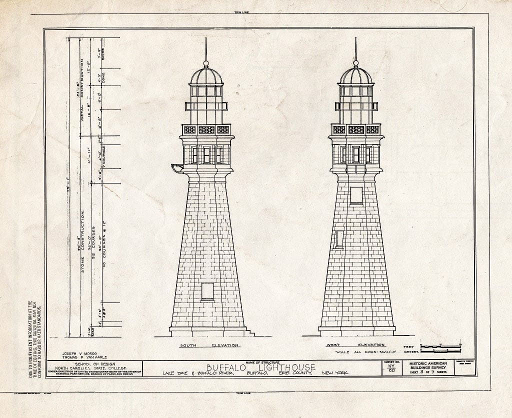 Blueprint HABS NY,15-BUF,17- (Sheet 3 of 7) - Buffalo Lighthouse, Buffalo Harbor, Buffalo River & Lake Erie, Buffalo, Erie County, NY