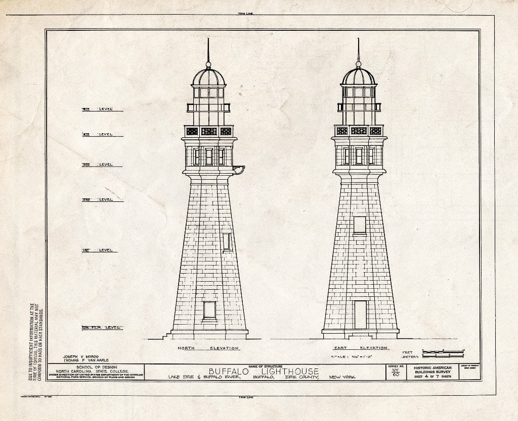 Blueprint HABS NY,15-BUF,17- (Sheet 4 of 7) - Buffalo Lighthouse, Buffalo Harbor, Buffalo River & Lake Erie, Buffalo, Erie County, NY