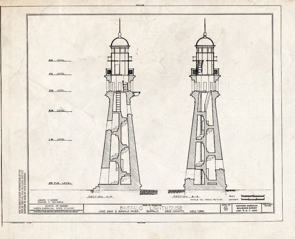 Blueprint HABS NY,15-BUF,17- (Sheet 5 of 7) - Buffalo Lighthouse, Buffalo Harbor, Buffalo River & Lake Erie, Buffalo, Erie County, NY