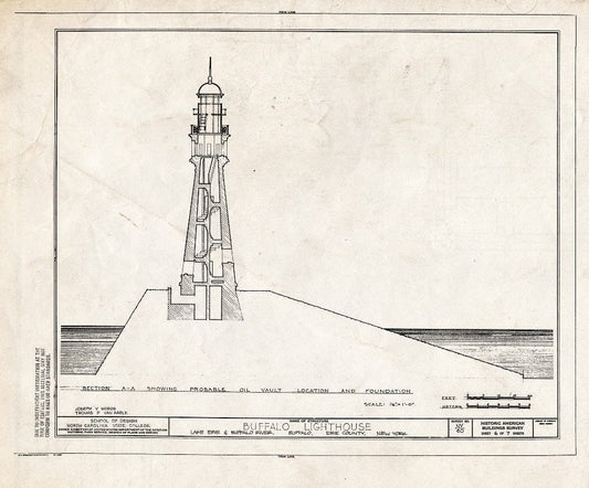 Blueprint HABS NY,15-BUF,17- (Sheet 6 of 7) - Buffalo Lighthouse, Buffalo Harbor, Buffalo River & Lake Erie, Buffalo, Erie County, NY