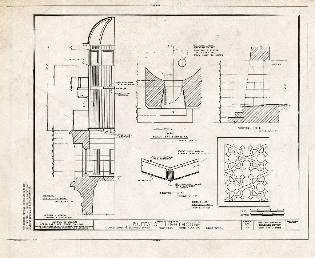 Blueprint HABS NY,15-BUF,17- (Sheet 7 of 7) - Buffalo Lighthouse, Buffalo Harbor, Buffalo River & Lake Erie, Buffalo, Erie County, NY