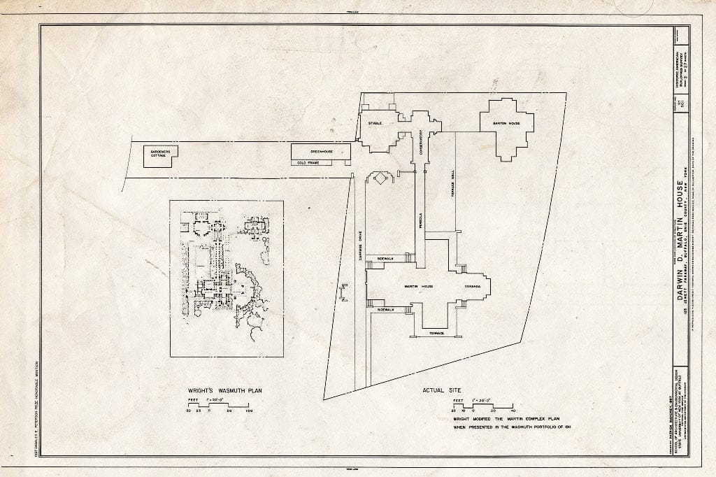 Blueprint HABS NY,15-BUF,5- (Sheet 2 of 27) - Darwin D. Martin House, 125 Jewett Parkway, Buffalo, Erie County, NY