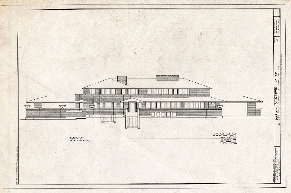 Blueprint HABS NY,15-BUF,5- (Sheet 8 of 27) - Darwin D. Martin House, 125 Jewett Parkway, Buffalo, Erie County, NY