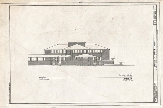 Blueprint HABS NY,15-BUF,5- (Sheet 9 of 27) - Darwin D. Martin House, 125 Jewett Parkway, Buffalo, Erie County, NY
