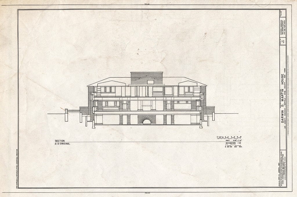 Blueprint HABS NY,15-BUF,5- (Sheet 10 of 27) - Darwin D. Martin House, 125 Jewett Parkway, Buffalo, Erie County, NY