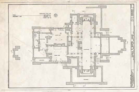 Blueprint HABS NY,15-BUF,5- (Sheet 13 of 27) - Darwin D. Martin House, 125 Jewett Parkway, Buffalo, Erie County, NY