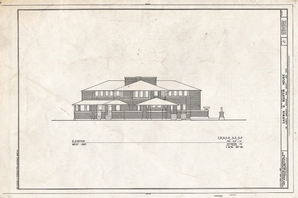 Blueprint HABS NY,15-BUF,5- (Sheet 19 of 27) - Darwin D. Martin House, 125 Jewett Parkway, Buffalo, Erie County, NY