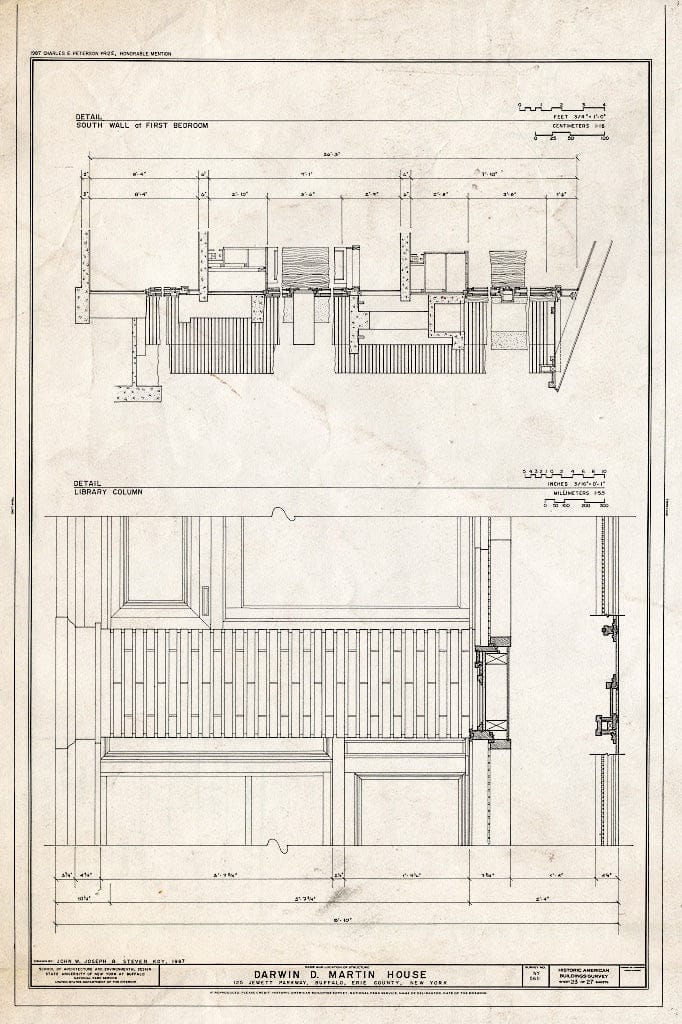 Blueprint HABS NY,15-BUF,5- (Sheet 23 of 27) - Darwin D. Martin House, 125 Jewett Parkway, Buffalo, Erie County, NY