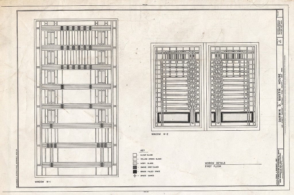 Blueprint HABS NY,15-BUF,5- (Sheet 24 of 27) - Darwin D. Martin House, 125 Jewett Parkway, Buffalo, Erie County, NY