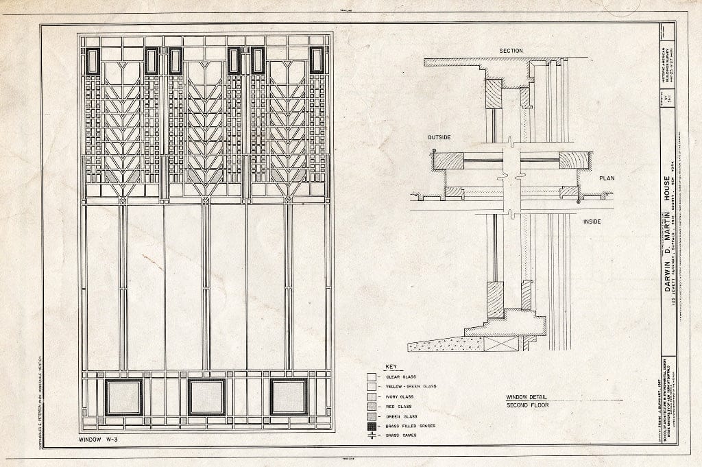 Blueprint HABS NY,15-BUF,5- (Sheet 25 of 27) - Darwin D. Martin House, 125 Jewett Parkway, Buffalo, Erie County, NY
