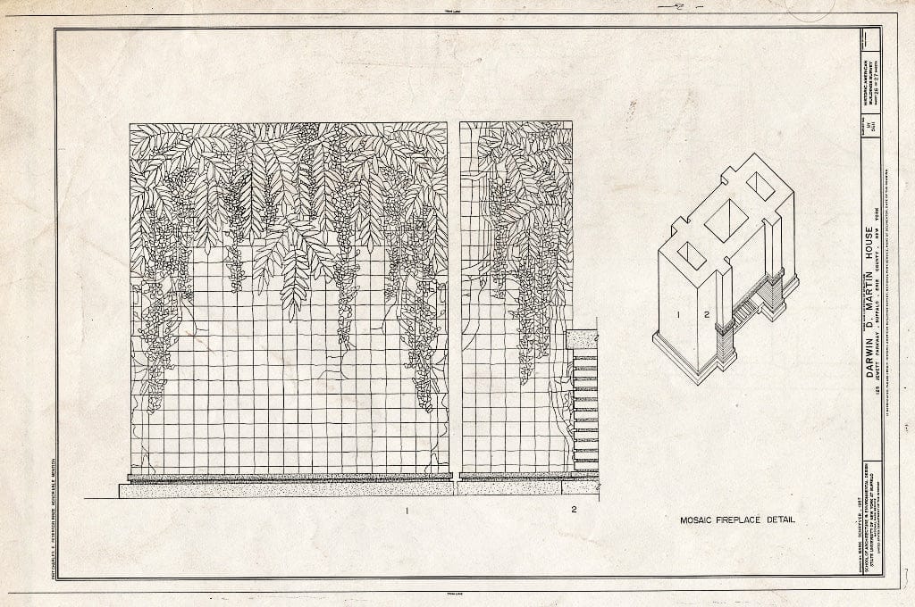 Blueprint HABS NY,15-BUF,5- (Sheet 26 of 27) - Darwin D. Martin House, 125 Jewett Parkway, Buffalo, Erie County, NY
