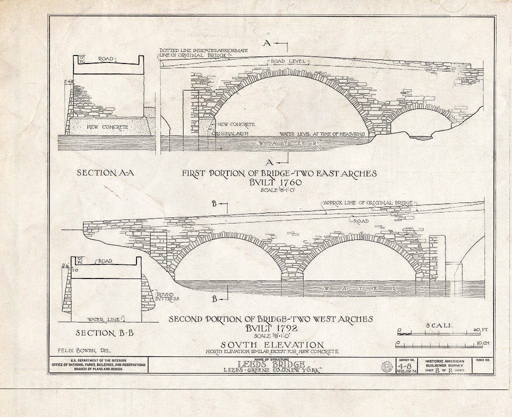 Blueprint HABS NY,20-LEED,1- (Sheet 2 of 2) - Leeds Bridge, State Highway 23, Leeds, Greene County, NY