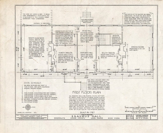 Blueprint HABS NY,24-Brok,4- (Sheet 2 of 18) - Erasmus Hall (Academy), Flatbush Avenue, Brooklyn, Kings County, NY