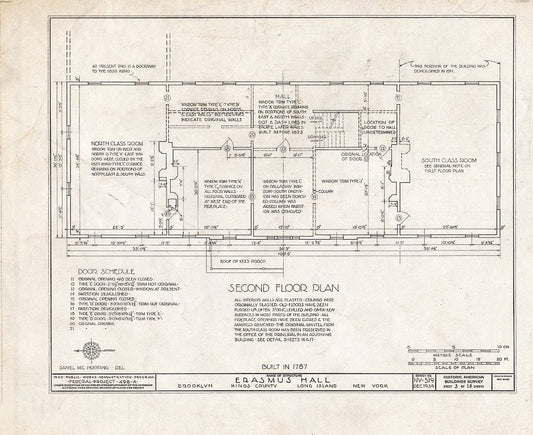 Blueprint HABS NY,24-Brok,4- (Sheet 3 of 18) - Erasmus Hall (Academy), Flatbush Avenue, Brooklyn, Kings County, NY