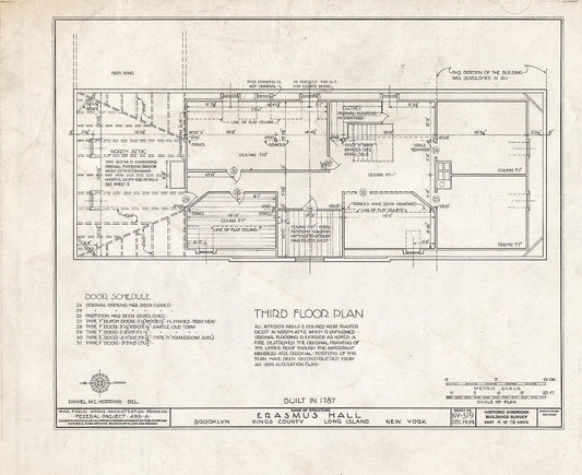 Blueprint HABS NY,24-Brok,4- (Sheet 4 of 18) - Erasmus Hall (Academy), Flatbush Avenue, Brooklyn, Kings County, NY