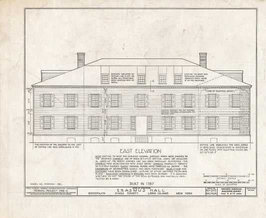 Blueprint HABS NY,24-Brok,4- (Sheet 6 of 18) - Erasmus Hall (Academy), Flatbush Avenue, Brooklyn, Kings County, NY