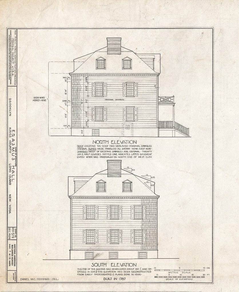 Blueprint HABS NY,24-Brok,4- (Sheet 7 of 18) - Erasmus Hall (Academy), Flatbush Avenue, Brooklyn, Kings County, NY