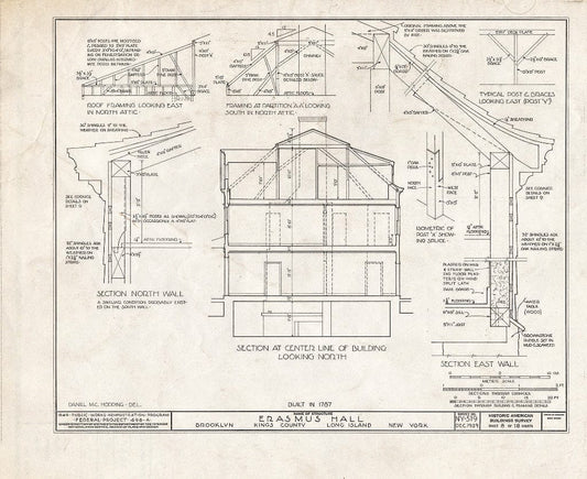 Blueprint HABS NY,24-Brok,4- (Sheet 8 of 18) - Erasmus Hall (Academy), Flatbush Avenue, Brooklyn, Kings County, NY