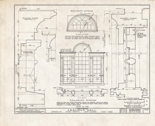 Blueprint HABS NY,24-Brok,4- (Sheet 11 of 18) - Erasmus Hall (Academy), Flatbush Avenue, Brooklyn, Kings County, NY