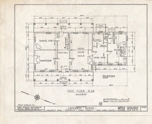 Blueprint HABS NY,24-Brok,2- (Sheet 4 of 14) - Lefferts House, Prospect Park (Moved from 563 Flatbush Avenue), Brooklyn, Kings County, NY